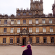 2014 Queen Charlotte’s Ball debutante Annie Yang Zhou posing in her post-proceeding gown, worn during dinner and allowed to be non-white. That year, the ball was held at Highclere Castle, the filming place of Downton Abbey.